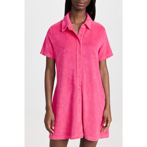 Monrow 'Terry' Pink Cloth Shirt Dress Size S